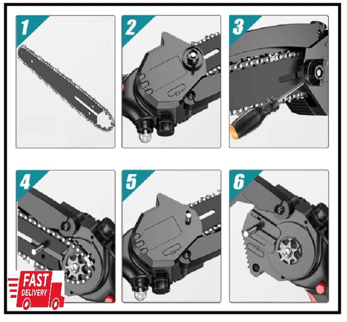 6 Inch Chainsaw Chain, 5 Pieces Replacement Chains for All 6-Inch Cordless Elect - Image 1