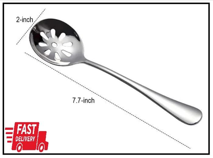 2-Pack Soup Slotted Serving Spoon 7.7-inch Stainless Steel Colander Spoon - Image 1