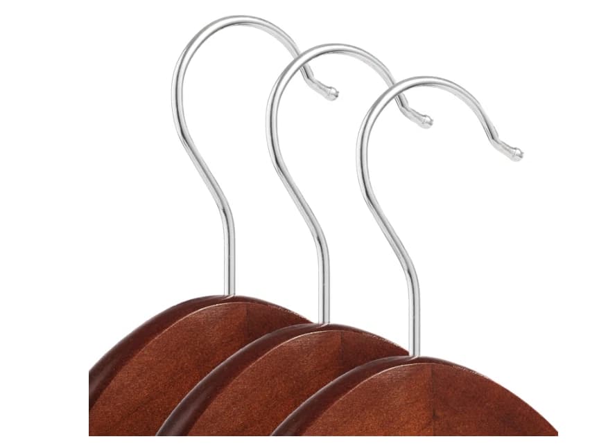 40 Walnut Wooden Suit Hangers for Coats Jackets Shirts Skirts - Image 2