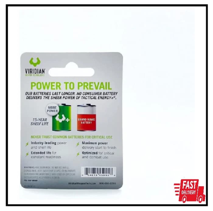 Viridian CR1/3N 3V Lithium Battery Tactical Energy Plus , 3 Volt Pack of 4, New - Image 1