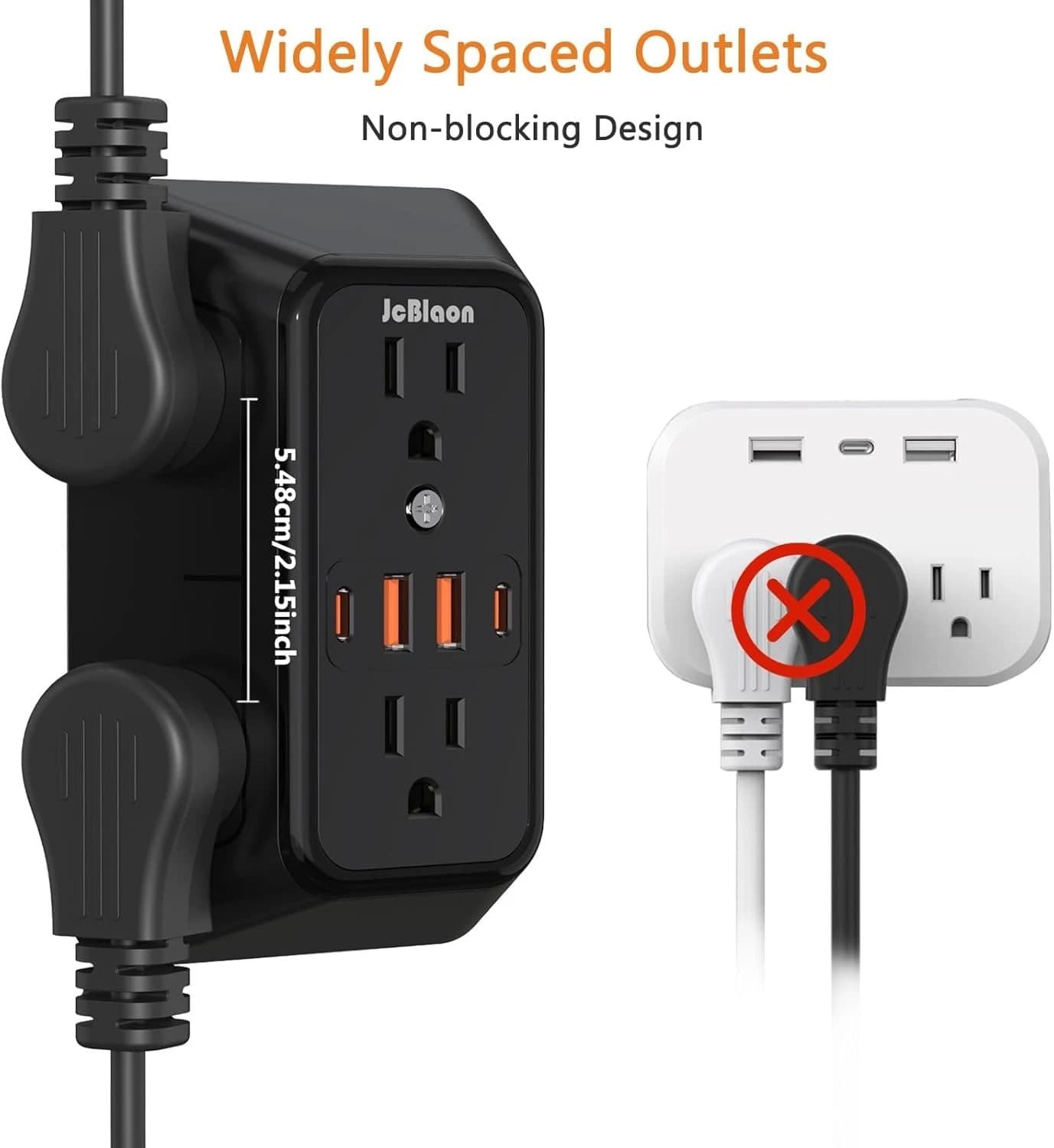 USB Wall Charger Power Strip Surge Protector with 4 USB Ports (2 USB C) Plug Ext - Image 2