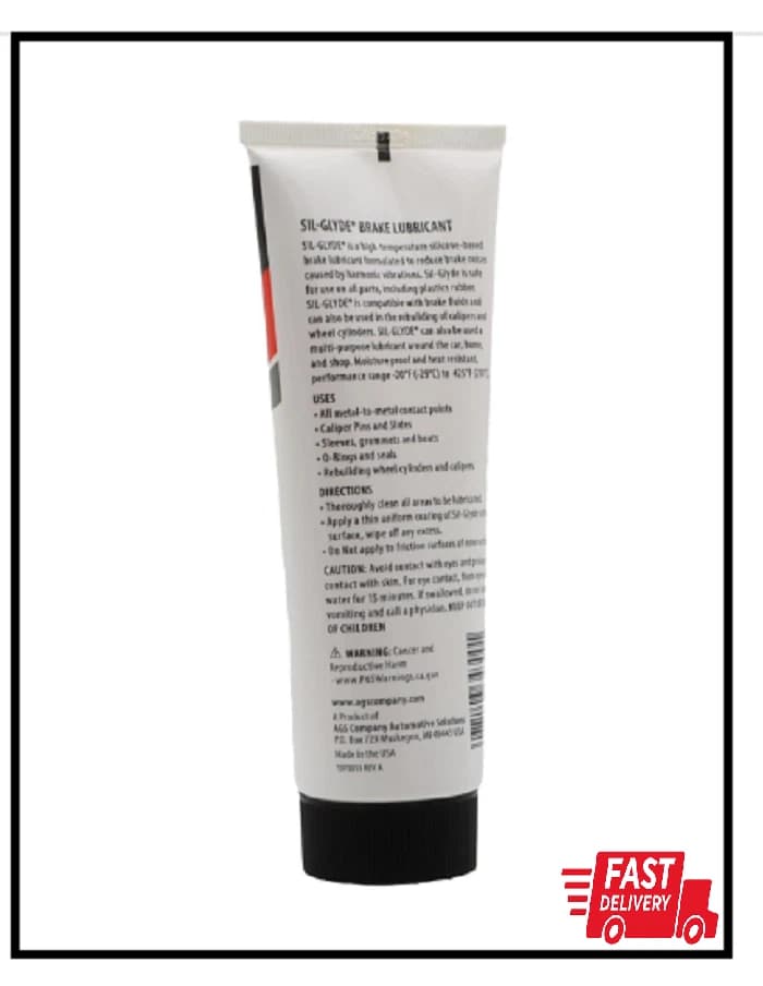 AGS Sil-Glyde 4oz Tube Silicone Based Brake Assembly Lubricant for Eliminating D - Image 1